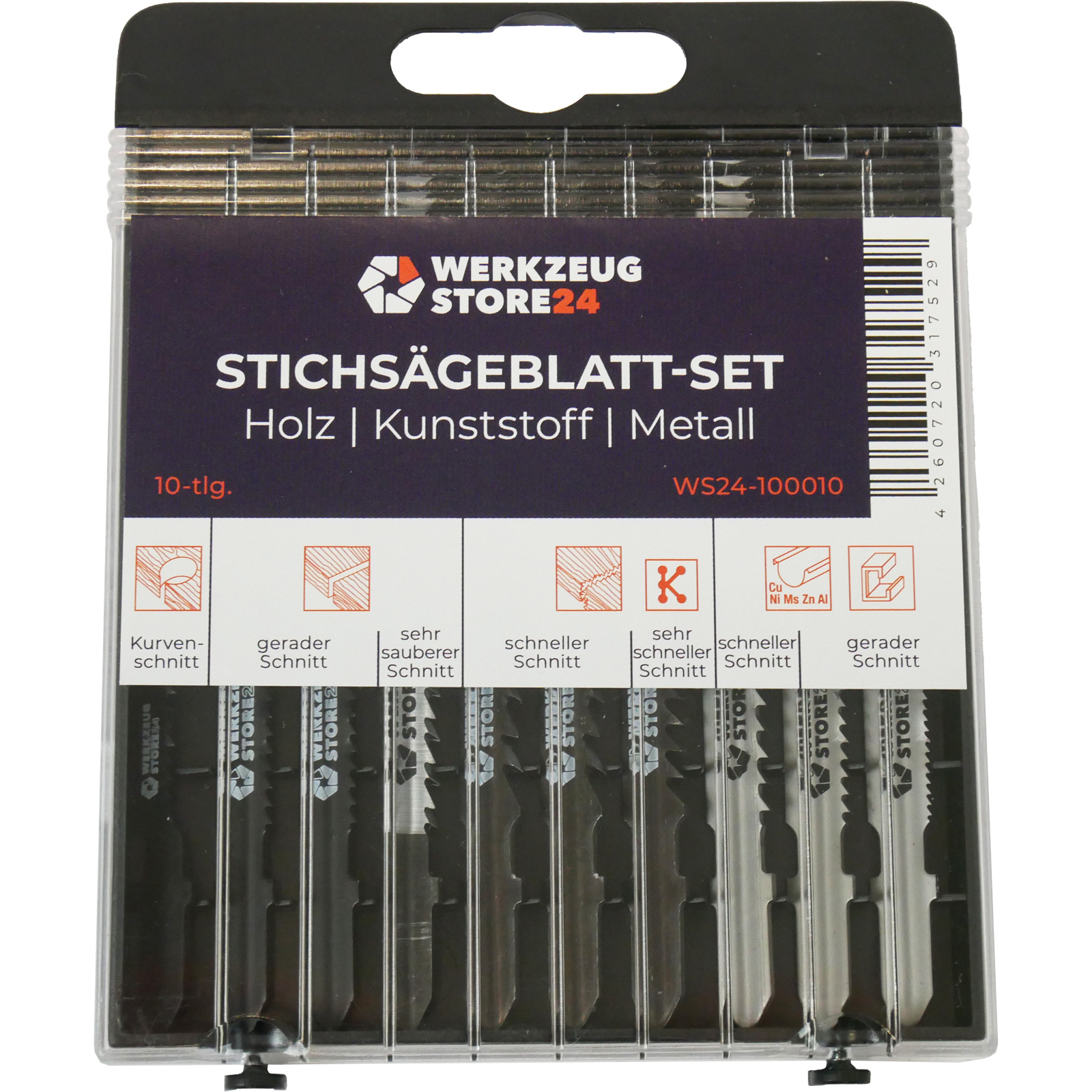 WS24 Stichsägeblatt-Box 10tlg. Holz/Metall - WS24-100010 WS24 Stichsägeblatt-Box 10tlg. Holz/Metall - WS24-100010