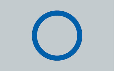 Grafisches Symbol eines blauen Kreises – Darstellung von Einheit oder Ganzheit Blauer Kreis auf grauem Hintergrund – einfaches grafisches Symbol