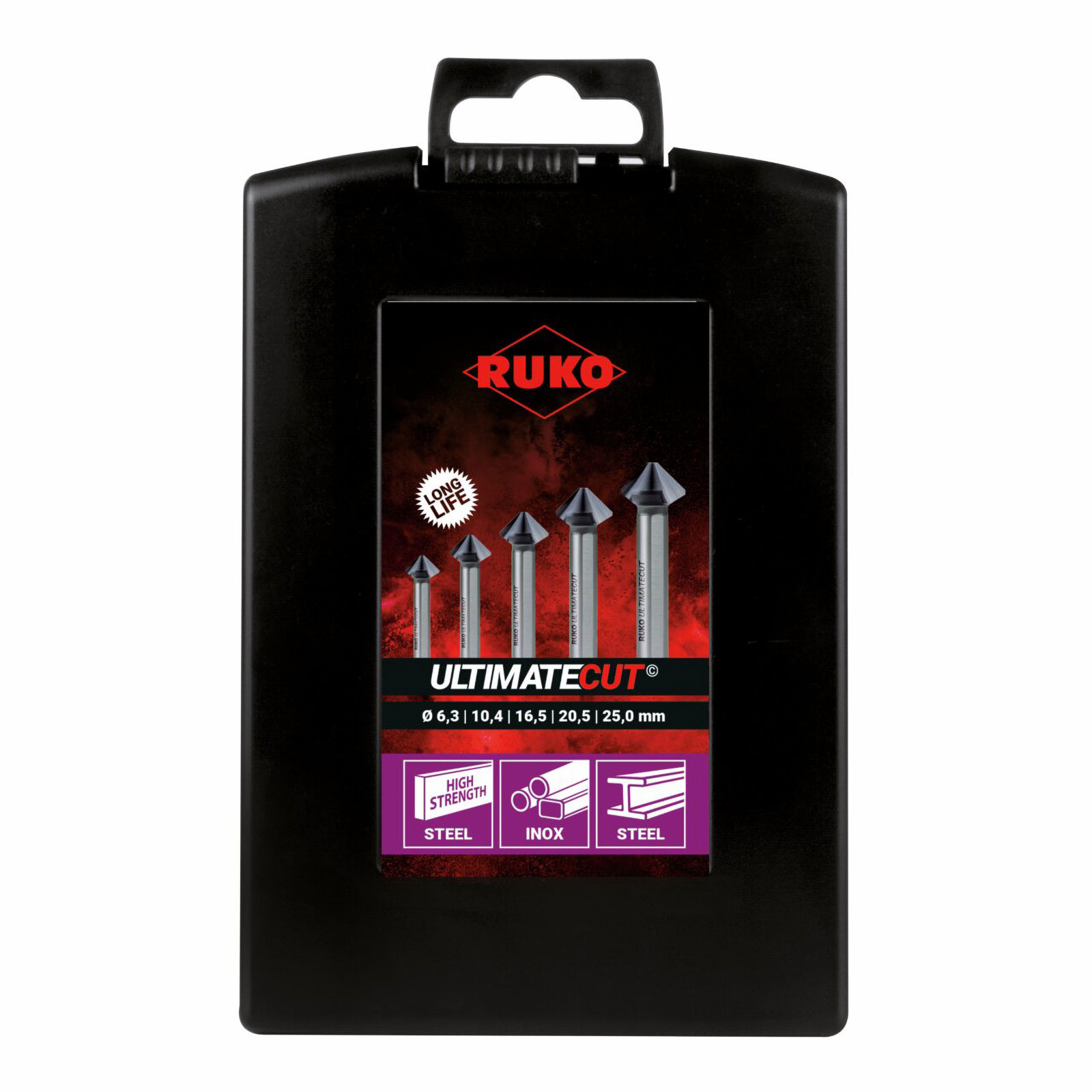 RUKO Kegel- und Entgratsenker-Satz ULTIMATECUT 5tlg. DIN 335 Form C 90° HSSE-Co - Bild 3 von 3