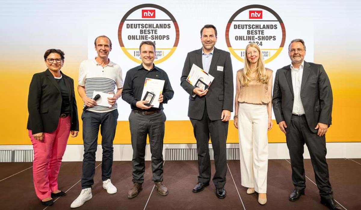 Verleihung der Auszeichnung Deutschlands beste Online-Shops 2024 von ntv Auszeichnung für Deutschlands beste Online-Shops 2024 von ntv