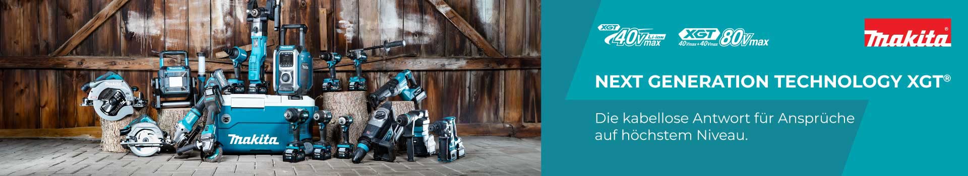 Makita Next Generation Technology XGT: Leistungsstarke kabellose Werkzeuge Makita XGT Werkzeugreihe – kabellose Technologie für höchste Ansprüche